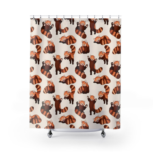 Red Panda Pattern Shower Curtain