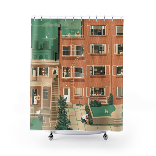 Hitchcock's Rear Window NYC Shower Curtains