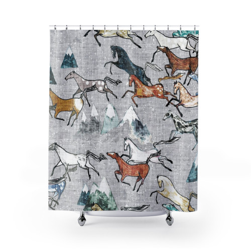 Wild Australian Mountain Pony Shower Curtains