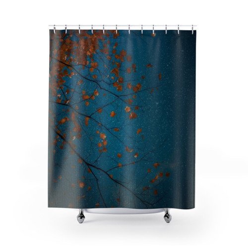 Burnt Orange Leaves Shower Curtains