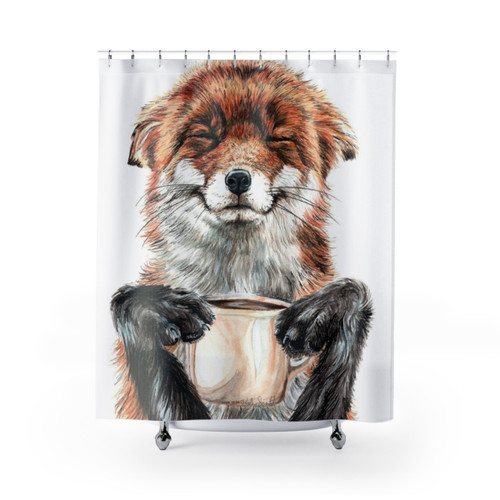 Cute Morning Fox Shower Curtains