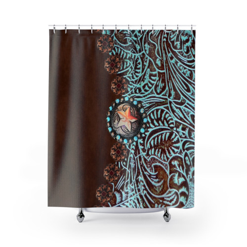 Primitive Cowboy Shower Curtain - Western Country Decor
