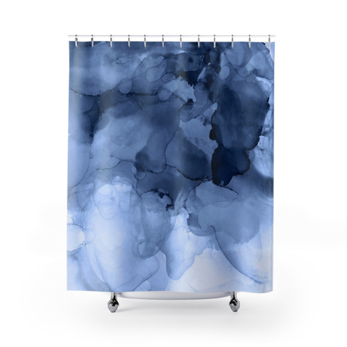 Stormy Weather Abstract Blue Shower Curtain