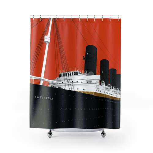 RMS Lusitania Pop Art Shower Curtains