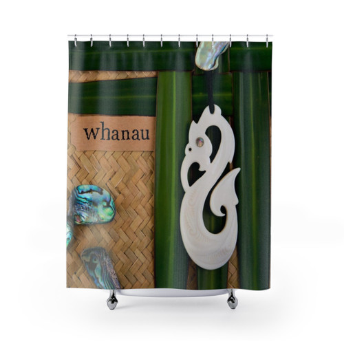 NZ Maori Whanau Family Theme Shower Curtains