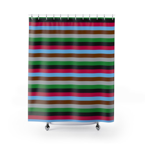 Harlequins Rugby Striped Shower Curtain
