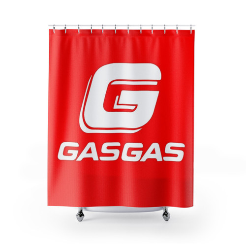 Gasgas Motorcycle Shower Curtain with Moto Logo