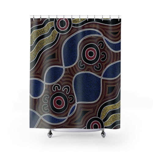 Aboriginal Art Dots Shower Curtains