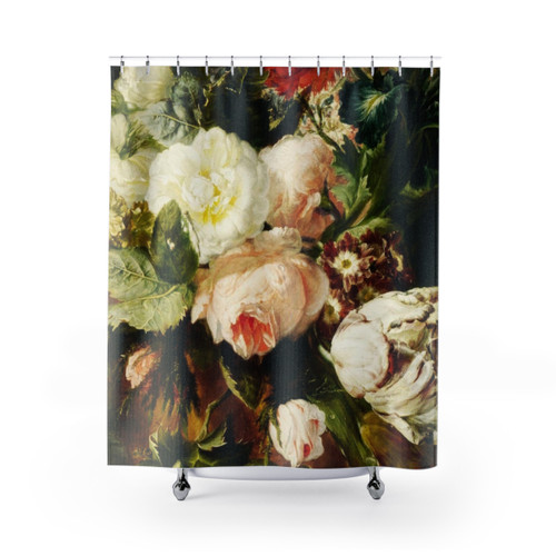 Vintage Floral Oil Painting Shower Curtain