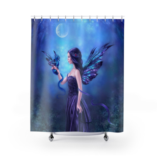 Iridescent Fairy and Dragon Shower Curtains