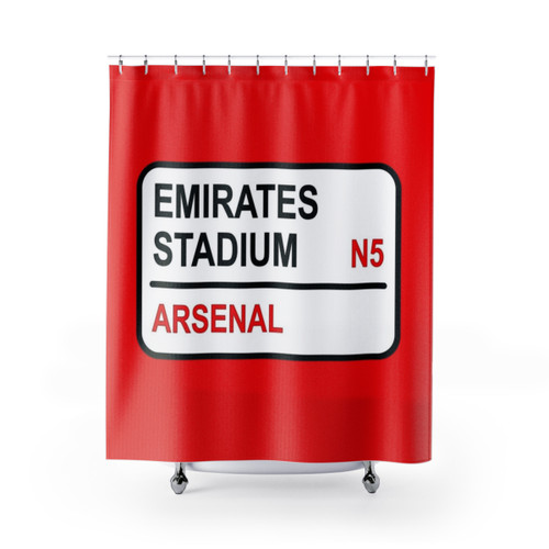 Arsenal Football Stadium Sign Shower Curtains