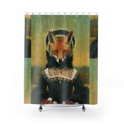 Tudor Vixen Shower Curtains - Elegant Historical Fox Designs