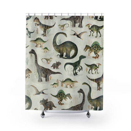 Dinosaur themed shower curtains for kids
