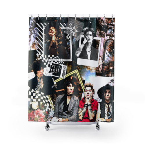 Palaye Royale themed shower curtain for music fans