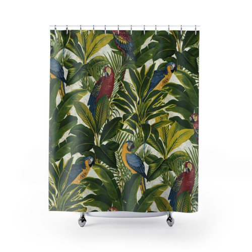 Tropical Jungle Parrot Shower Curtain