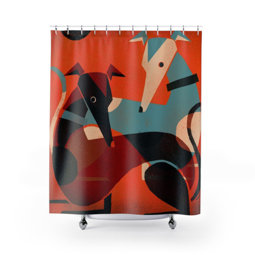 Greyhound Dog Shower Curtains for Bathroom Decor