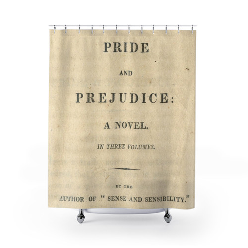 Pride and Prejudice Classic Novel Cover Shower Curtain