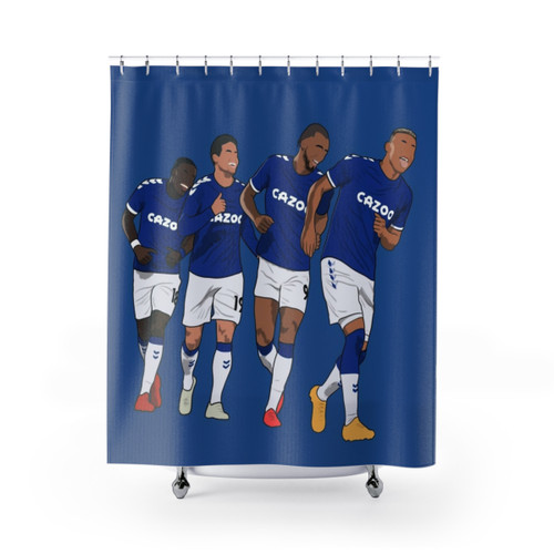 Everton Soccer Shower Curtains with Minimalist Football Designs