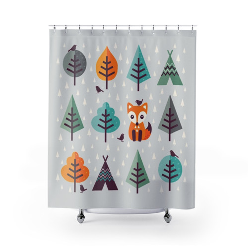 Charming Fox in the Forest Shower Curtain
