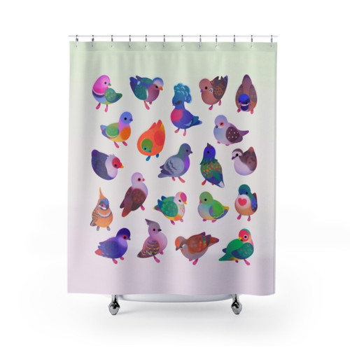 Tropical bird shower curtain