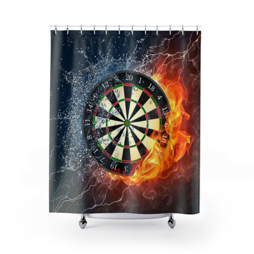Fire and Ice Dartboard Shower Curtains