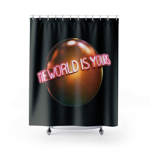 Scarface Shower Curtains with Iconic World Is Yours Design