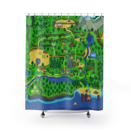 Stardew Valley Map Shower Curtains