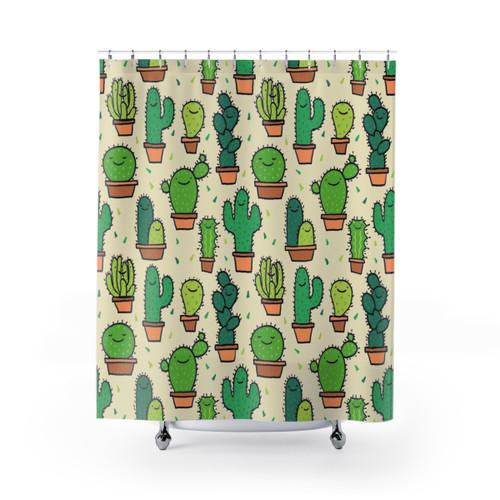 Cute Cactus Pattern Shower Curtains