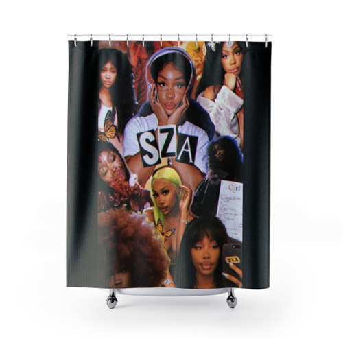 Collage Shower Curtain with Aesthetic SZA R&B Design