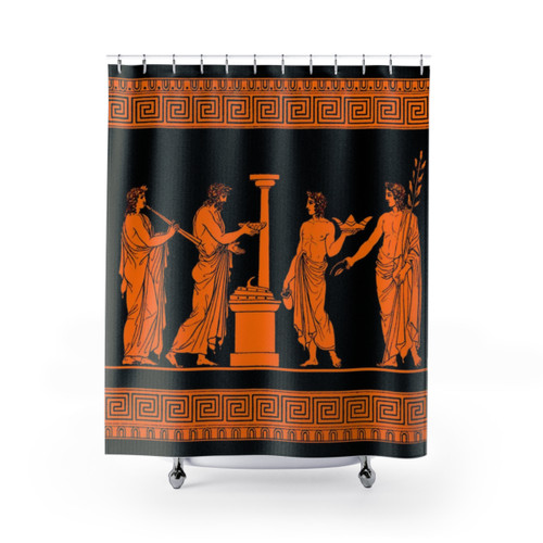Greek Vase Offering Scene Shower Curtain