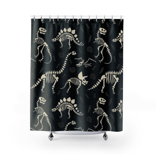 Dinosaur Fossil Pattern Shower Curtain