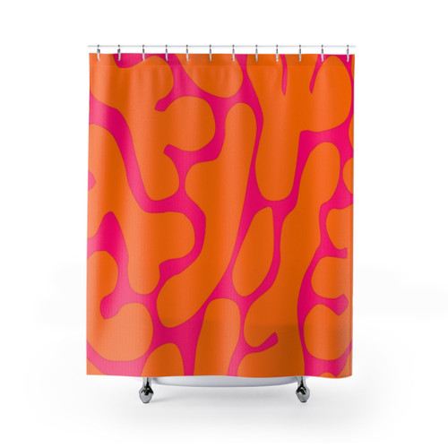 Preppy Coral Reef Pattern Shower Curtain