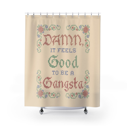 Gangsta Shower Curtains - Funny Embroidered Design