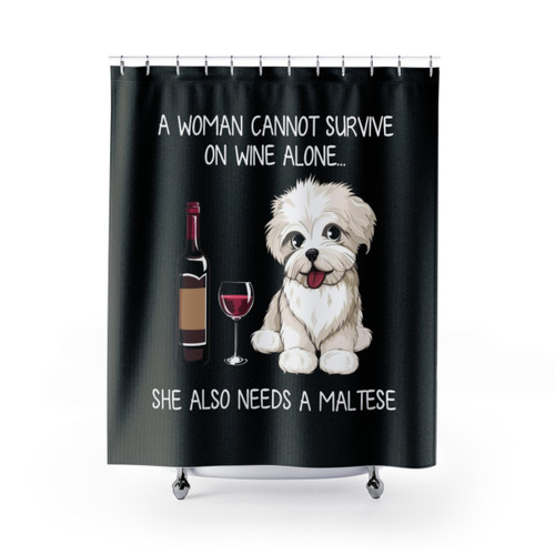 Funny Maltese Dog Shower Curtains