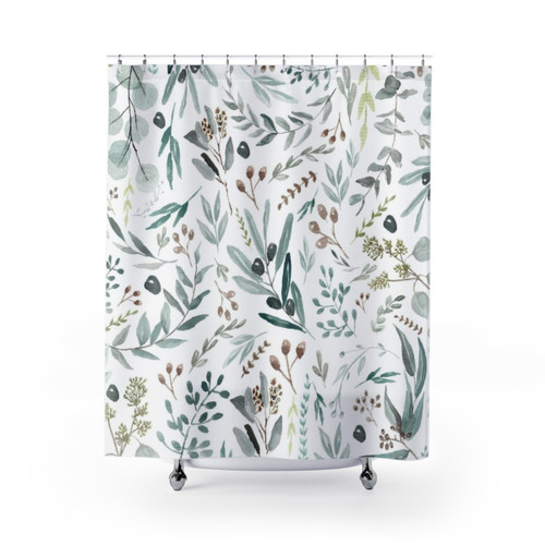 Eucalyptus Leaves Shower Curtain - Nature-Inspired Bathroom Decor