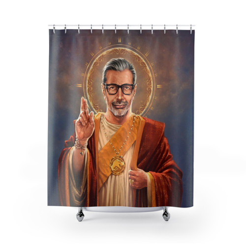Jeff Goldblum Religious Pop Art Shower Curtain