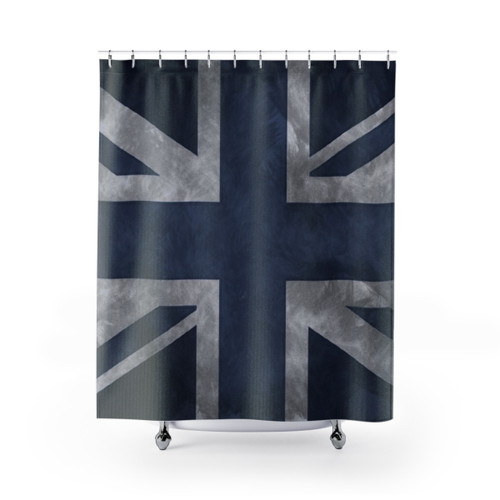 Distressed Blue Union Jack Shower Curtains