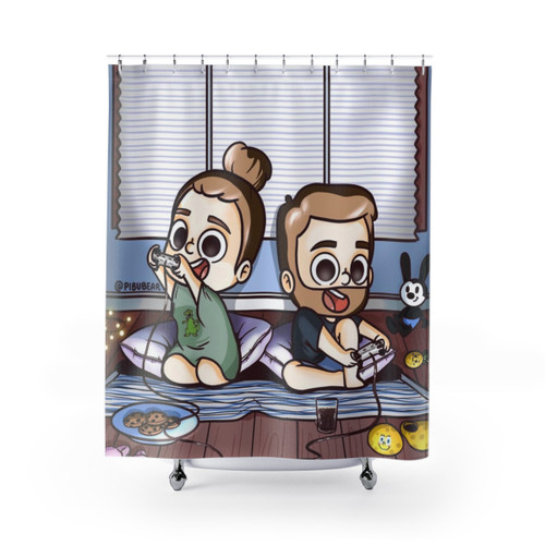 Playful shower curtains for couples