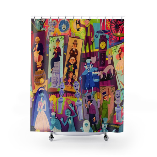 Retro Haunted Mansion Themed Shower Curtain