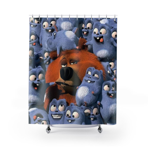 Grizzy and the Lemmings Cartoon Kids Shower Curtain