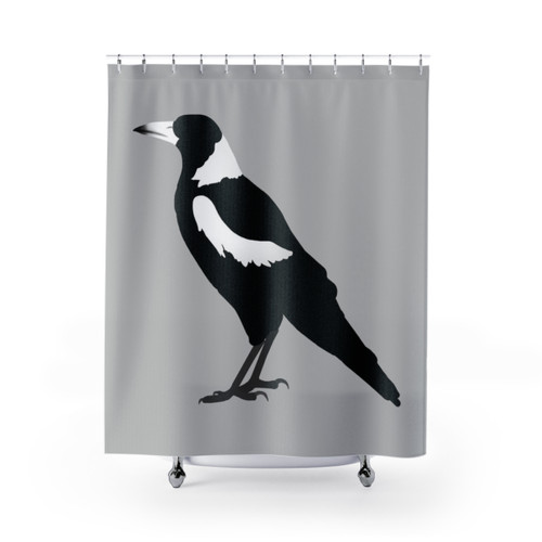 Magpie Shower Curtain - Whimsical Bird Design