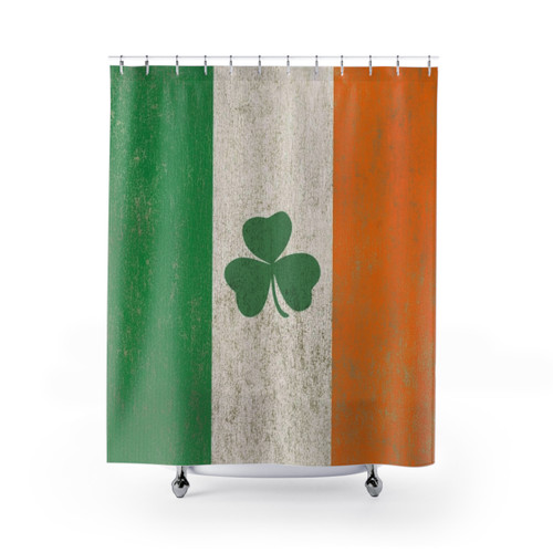 Vintage Irish Shamrock Flag Shower Curtains