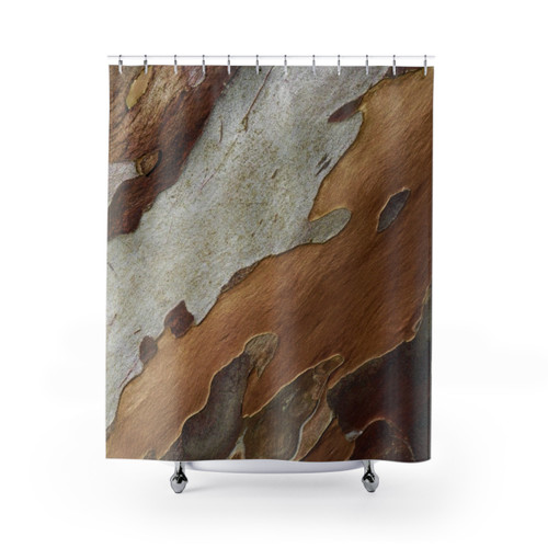 Tree Bark Textured Shower Curtain