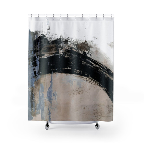 Neutral Abstract Shower Curtains