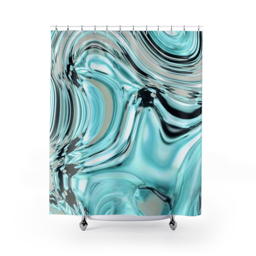 Pastel Marble Shower Curtains with Swirls