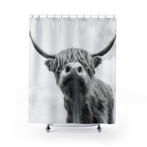 Rustic Highland Cow Shower Curtain