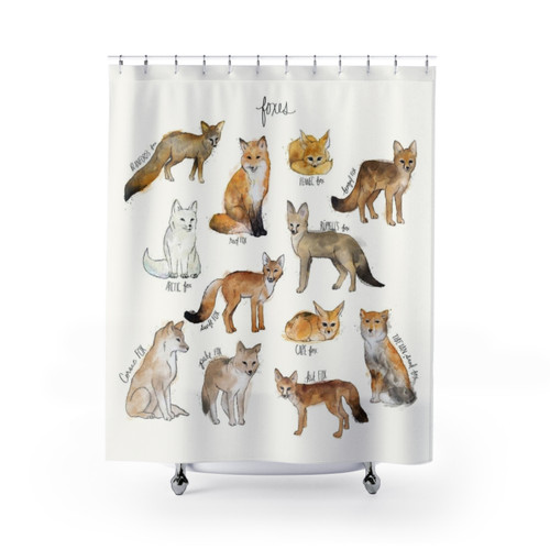 Foxes Shower Curtain - Whimsical Wildlife Decor