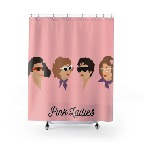 Pink Ladies Shower Curtains - Classic 50s Movie Inspired