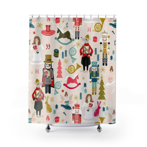 The Nutcracker Shower Curtain featuring ballet and holiday designs