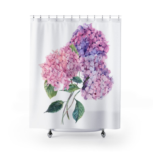 Watercolor Hydrangea Flower Shower Curtain